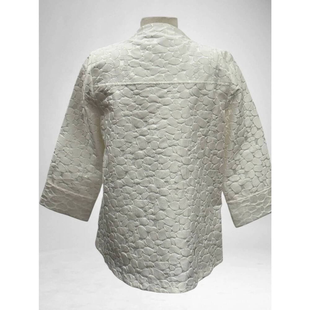 NEW IC COLLECTION jacquard high low asymmetric jacket in ivory - Picture 4 of 5